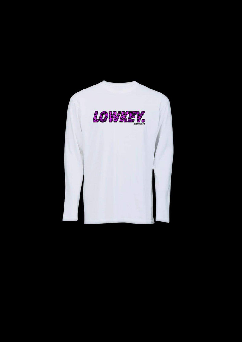 Purple Leopard Long Sleeve White