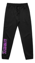 Purple Leopard  Kid's Track Pants Black