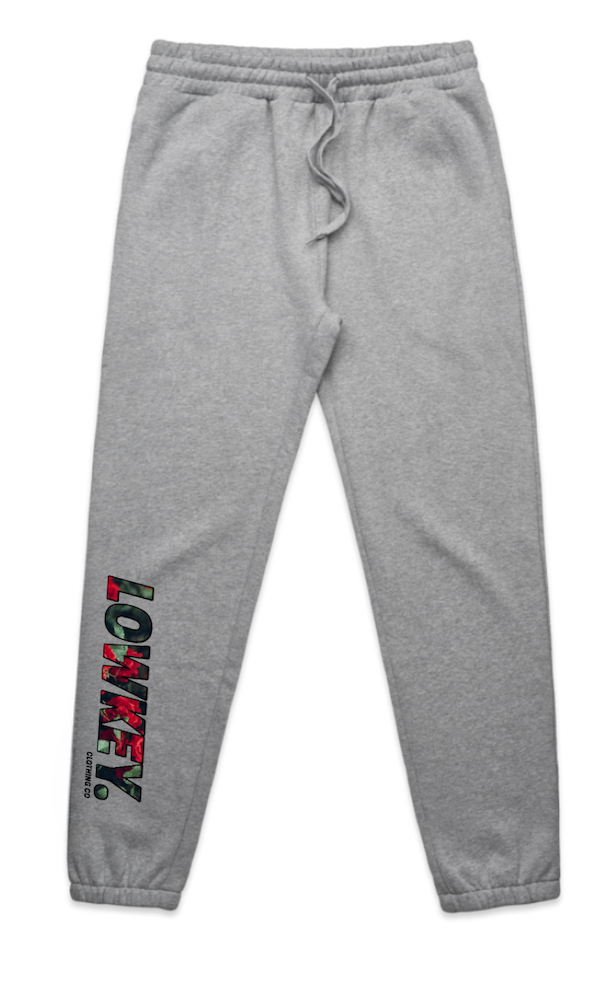 Red Roses Track Pants Grey