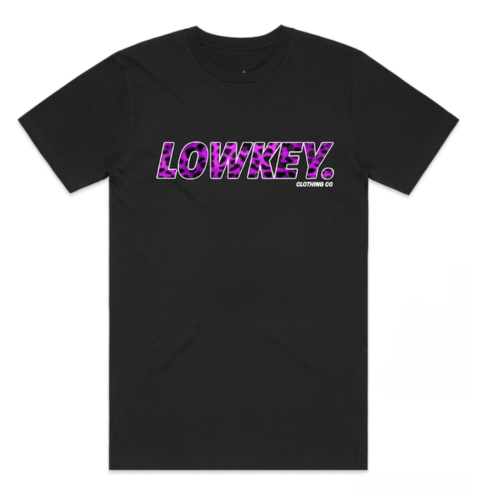 Purple Leopard T-Shirt Black