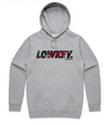 Red Roses Hoodie Grey