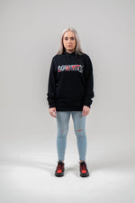 Red Roses Hoodie Black