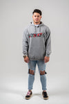 Red Roses Hoodie Grey