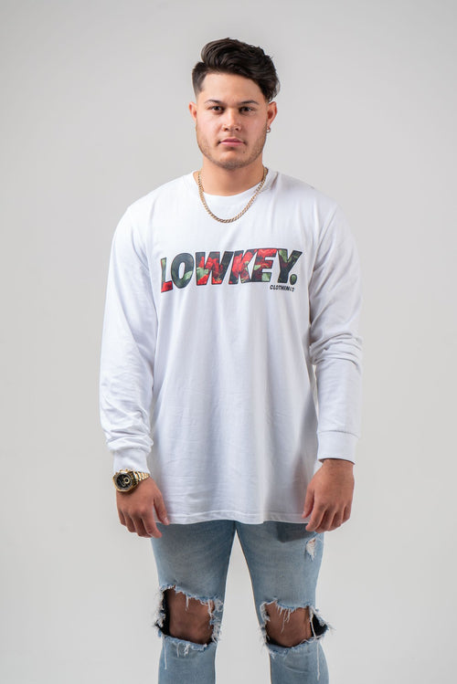 Red Roses Long Sleeve White